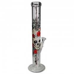 Bong Cristal 45cm - "Skull&Roses"